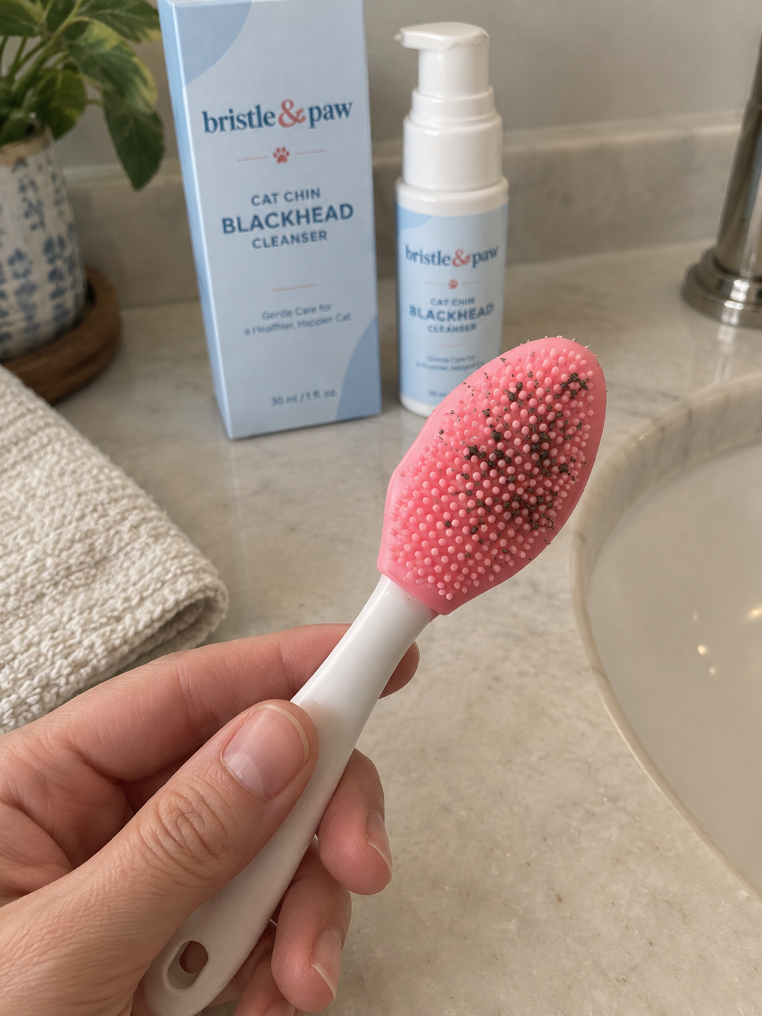 Bristle & Paw chin-care routine result